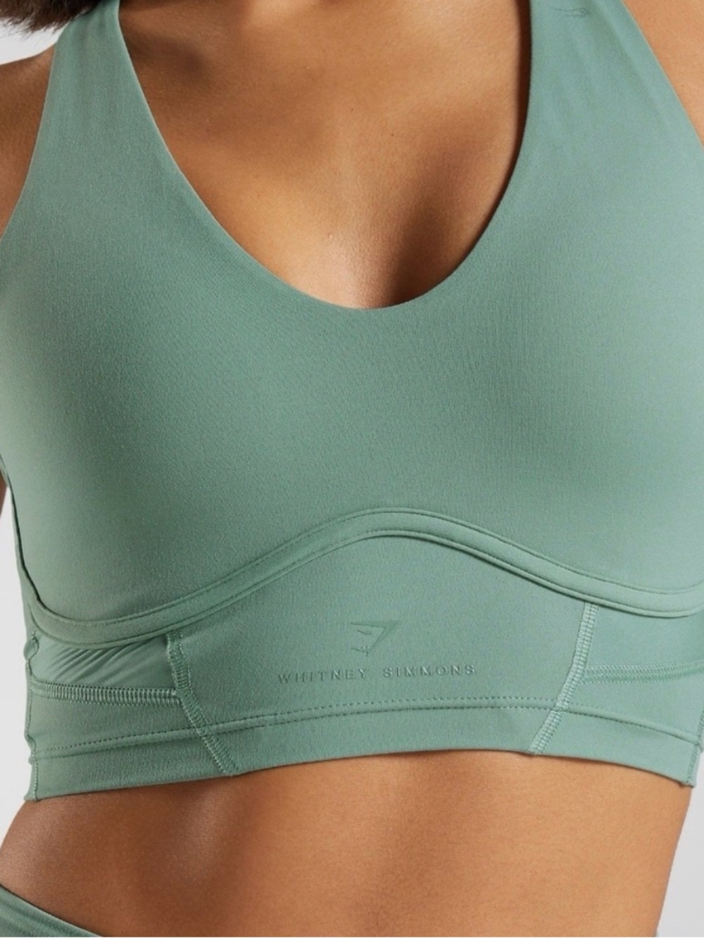 Gymshark x Whitney Simmons Longline Sage Workout Tank Longline Bra - Picture 2 of 5